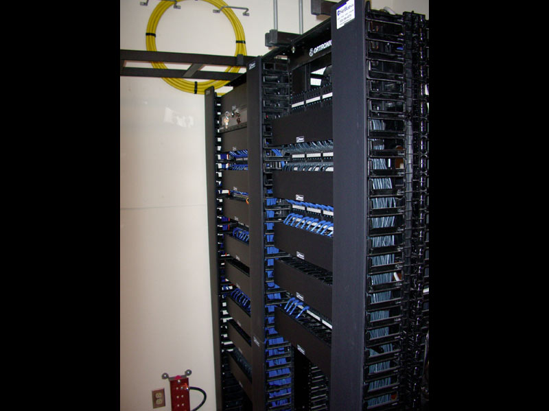 black and blue computing equipment