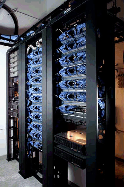 big black and blue computing equipment